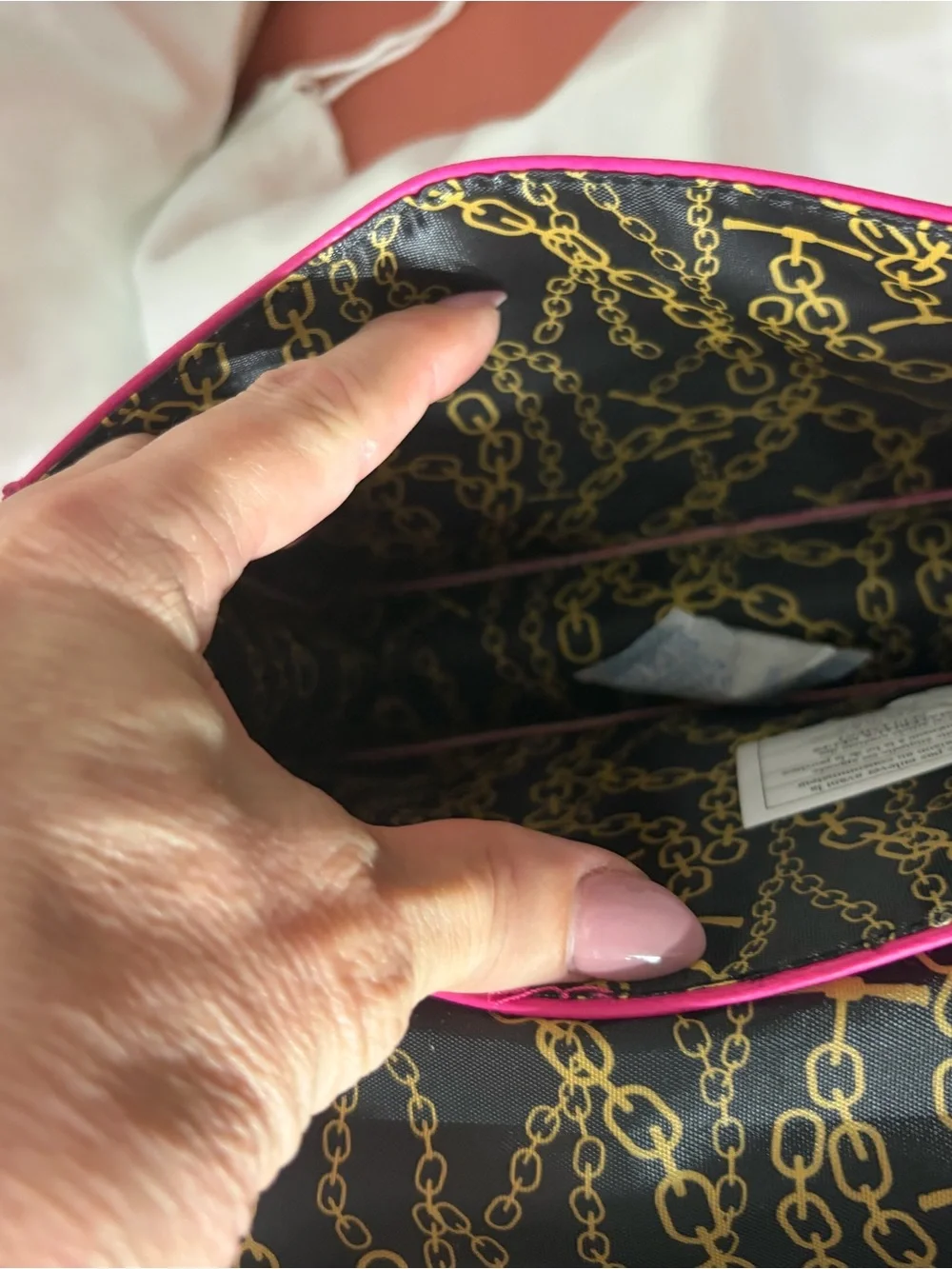 NWT Juicy  Couture Pink and Black Top-Handle Foldover Clutch